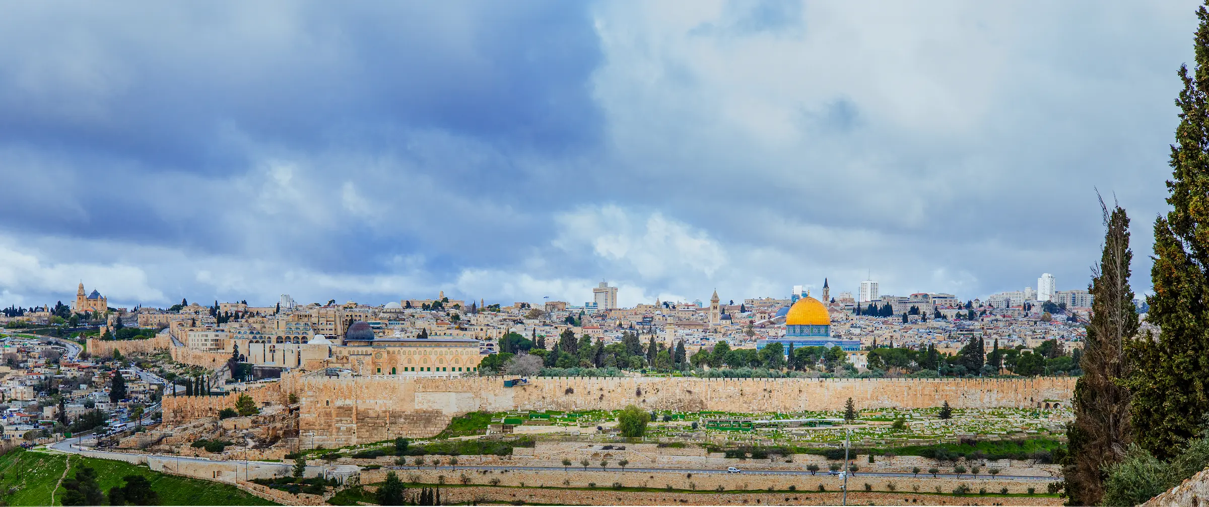 The Old City of Jerusalem seen from the Mount of Olives
